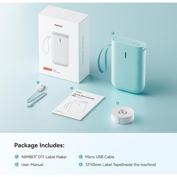 Label Maker Tape Included Wireless Multiple Templates USB Rechargeable - Picture 9 of 9